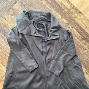 all saints women's long jacket cowl style collar
